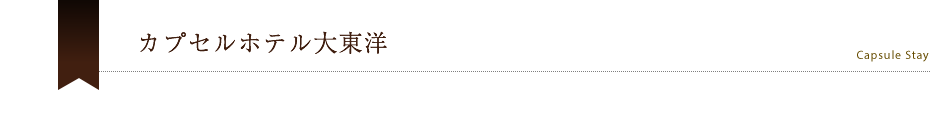 カプセルホテル大東洋
