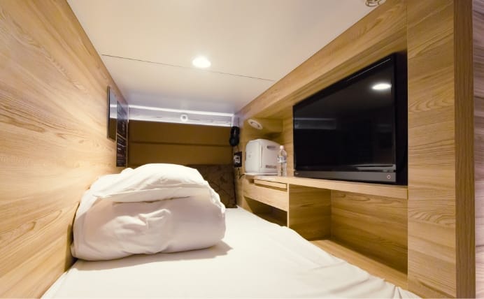 快眠カプセルなら羽毛布団でぐっすり。