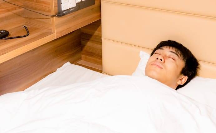 快眠カプセルなら羽毛布団でぐっすり。